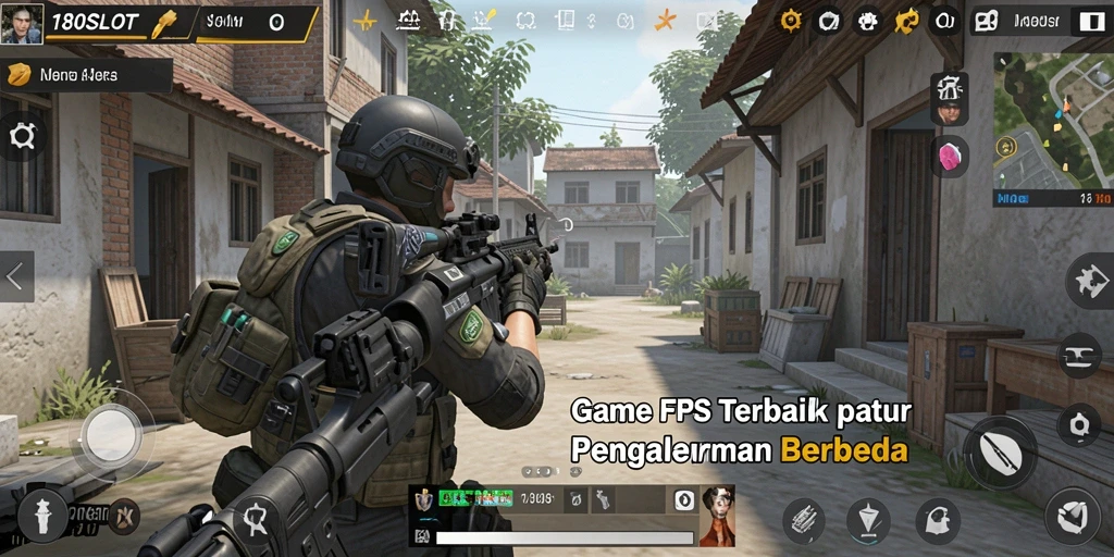 Tampilan gameplay FPS yang seru dan mendebarkan dalam 180SLOT.
