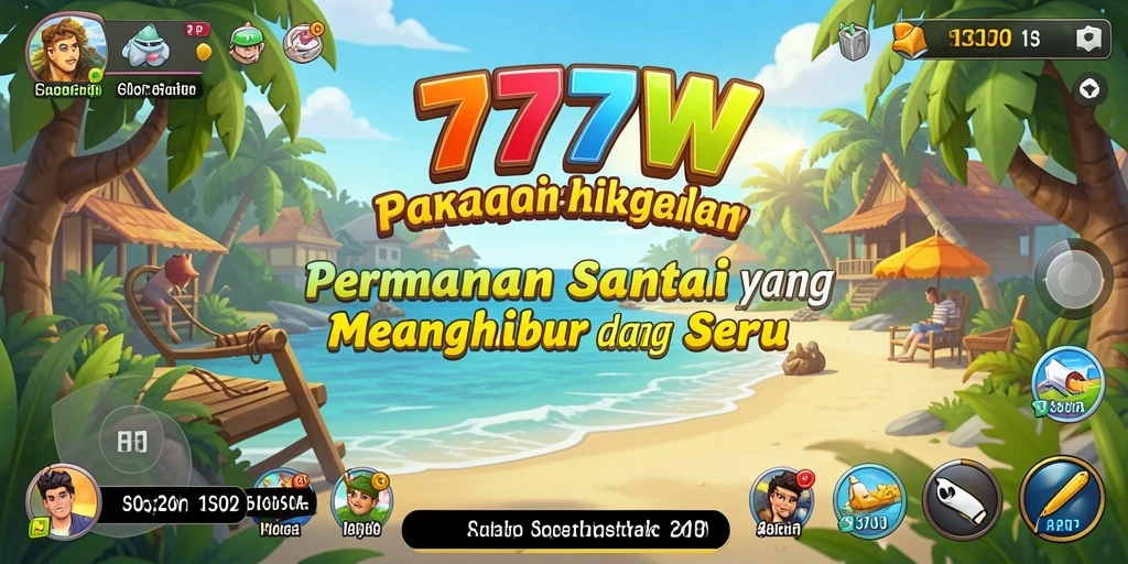 Screenshot gameplay utama dari 7777W yang menunjukkan keseruan permainan.