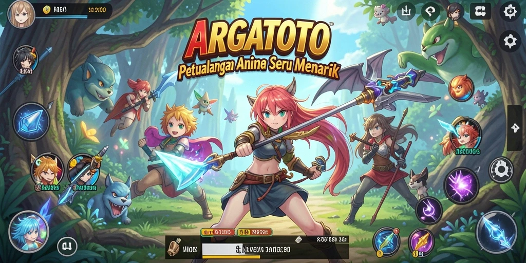 Tampilan gameplay seru dalam <strong>ARGATOTO</strong> menampilkan aksi karakter anime.
