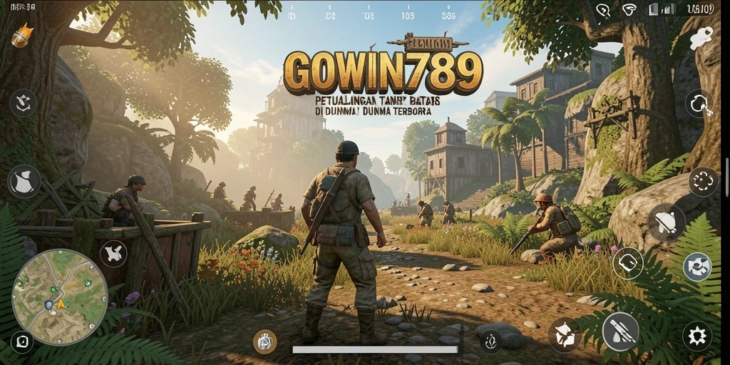 Screenshot gameplay GOWIN789 menampilkan dunia terbuka yang menakjubkan.