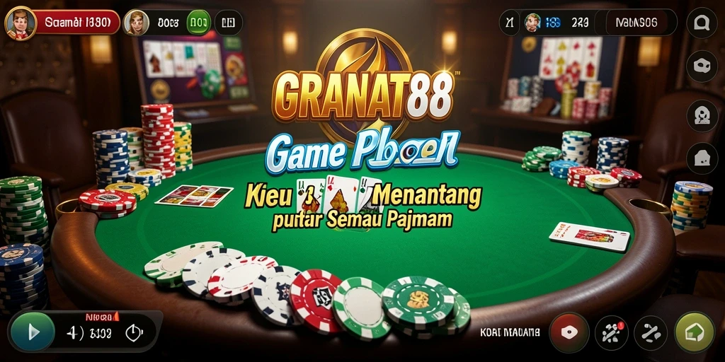 Tampilan menarik gameplay poker di aplikasi GRANAT88.