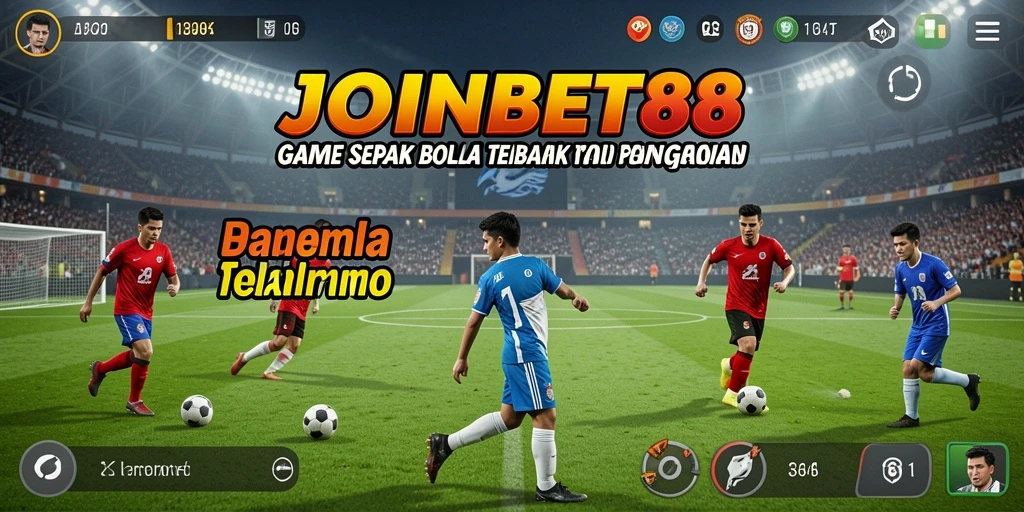 Tampilan gameplay menarik di JOINBET88 yang menggambarkan aksi sepak bola.