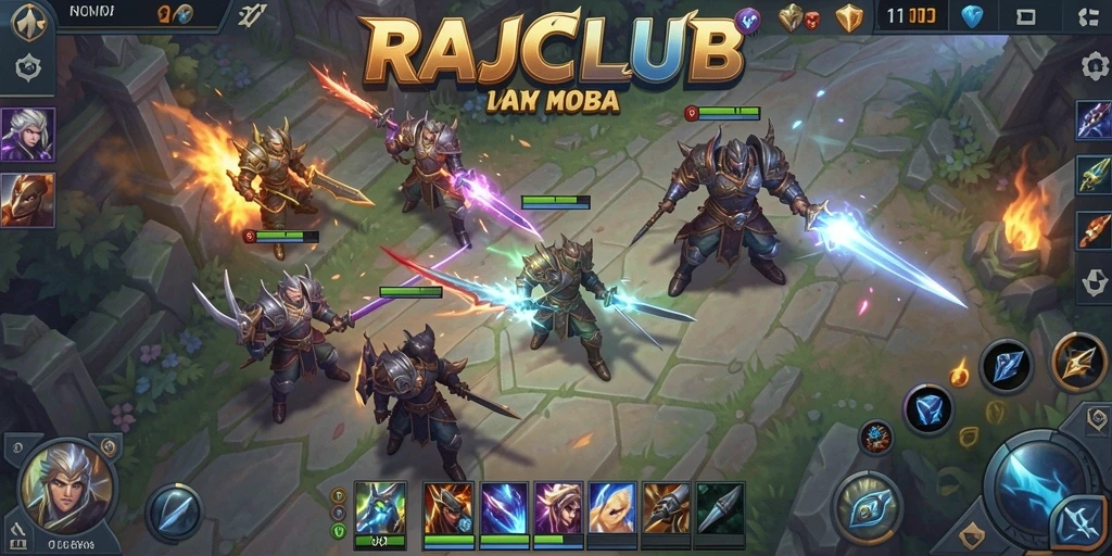 Tampilan gameplay seru dan interaksi tim dalam RAJACLUB.