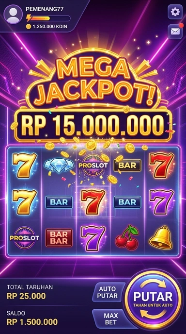 Tampilan utama aplikasi proslot yang mudah dipahami.